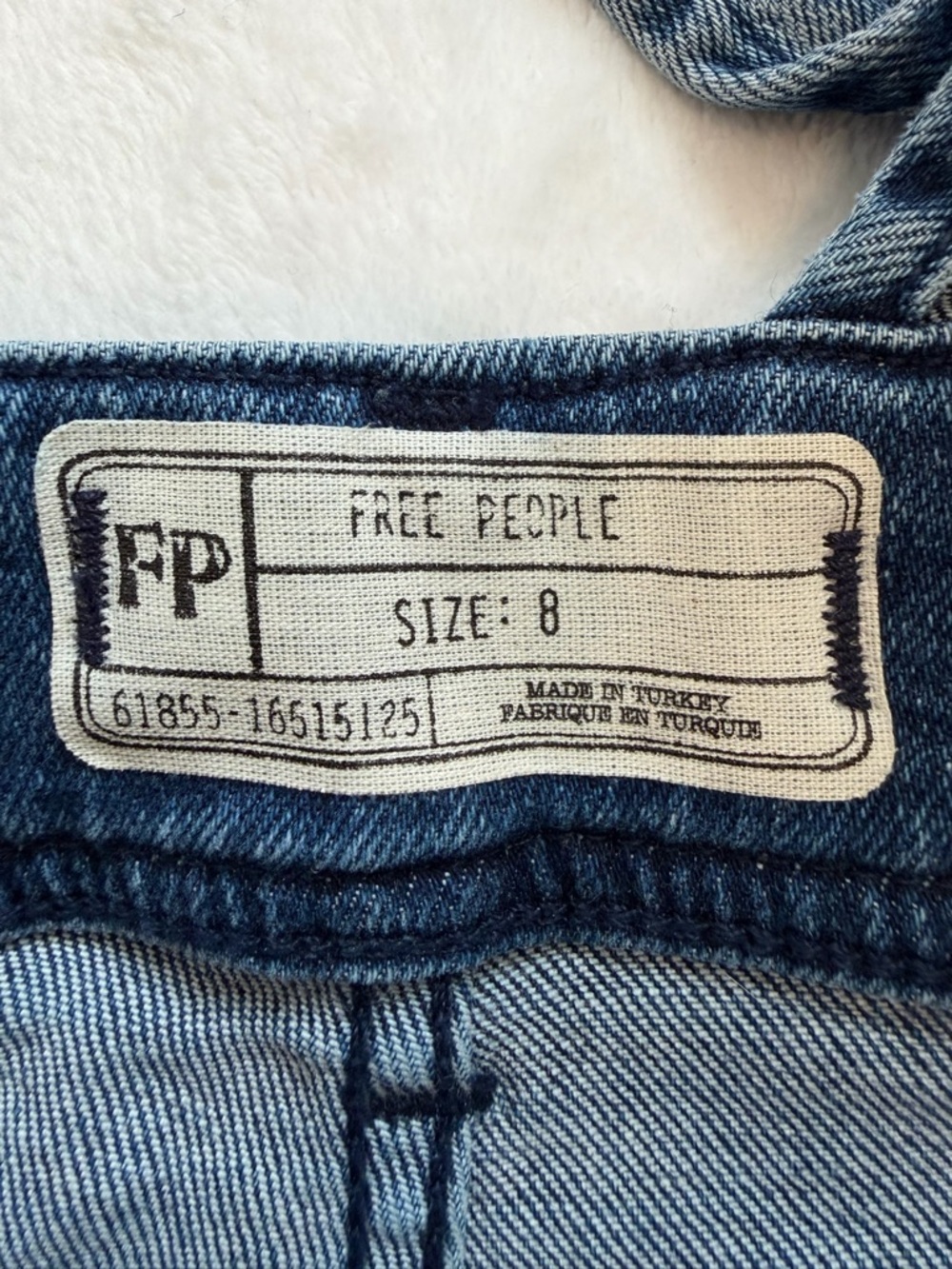 EUC Free People Wide-Leg Denim Overalls A-Lime Medium Wash - Picture 10 of 14